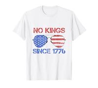 No Kings Since 1776 Distressed USA Flag Vintage Maglietta