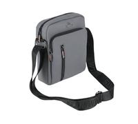 No Limits Borsello Uomo a Tracolla Regolabile, Impermeabile, Effetto Soft-Touch e Fodera Arancione, Multitasche con Zip, Grigio Medio