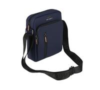 No Limits Borsello Uomo a Tracolla Regolabile, Impermeabile, Effetto Soft-Touch e Fodera Arancione, Multitasche con Zip, Blu Medio