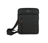 No Limits Borsello Uomo a Tracolla Regolabile, Impermeabile, Effetto Soft-Touch e Fodera Arancione, Multitasche con Zip, Nero Grande