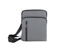 No Limits Borsello Uomo a Tracolla Regolabile, Impermeabile, Effetto Soft-Touch e Fodera Arancione, Multitasche con Zip, Grigio Grande