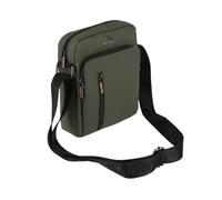 No Limits Borsello Uomo a Tracolla Regolabile, Impermeabile, Effetto Soft-Touch e Fodera Arancione, Multitasche con Zip, Verde Militare Medio