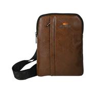 No Limits Borsello Uomo Tracolla Regolabile, Impermeabile, Con Fodera Arancione, Borsa a Spalla in PU, Multitasche Con Zip, Marrone Grande