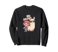 No Llama Drama Cute Cartoon Llama occhiali da sole capelli rossi Felpa