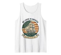 No Lords in America Since 1776 4th of July USA Flag Barca a vela Canotta
