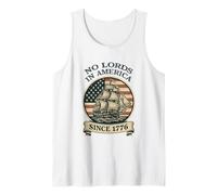 No Lords in America Since 1776 4th of July USA Flag Barca a vela Canotta