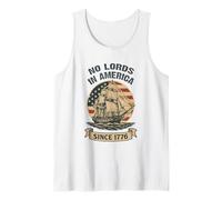 No Lords in America Since 1776 4th of July USA Flag Barca a vela Canotta
