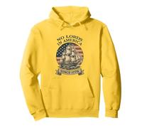 No Lords in America Since 1776 4th of July USA Flag Barca a vela Felpa con Cappuccio