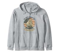 No Lords in America Since 1776 4th of July USA Flag Barca a vela Felpa con Cappuccio
