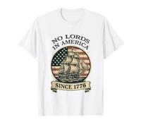 No Lords in America Since 1776 4th of July USA Flag Barca a vela Maglietta
