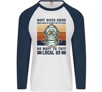 No Manicotto A Tufo Divertente Immersioni Diver Uomo L/S Baseball T-Shirt
