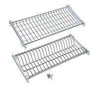 Set di 2 griglie per pensili in acciaio inox con supporto di cm 76