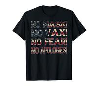No Mask No Vax No Paura No Apoloies Maglietta