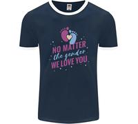 No Matter The Gender Nuovo Baby Gravidanza Incinta Uomo Ringer T-Shirt FotL