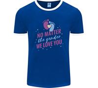 No Matter The Gender Nuovo Baby Gravidanza Incinta Uomo Ringer T-Shirt FotL