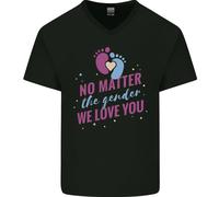 No Matter The Genere Nuovo Bambino Gravidanza Uomo Scollo A V Cotone T-Shirt