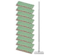 No Mop - PP, 16 x 8 x 115 cm, set di per pavimenti a testa piatta | di lavaggio a secco riutilizzabile, scopa piatta con panni per cucine, bagni, camere da , appartamenti