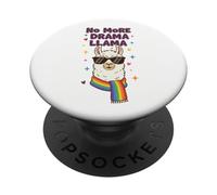 No More Drama Rainbow Llama Pride Sciarpa LGBT Design PopSockets PopGrip Adesivo