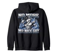 No More Mr Nice Guy Funny Alpha Wolf Meme Unhinged Brainrot Felpa con Cappuccio