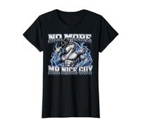 No More Mr Nice Guy Funny Alpha Wolf Meme Unhinged Brainrot Maglietta con Stampa Grafica Economica, Donna, Nero, XS
