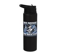 No More Mr Nice Guy Funny Alpha Wolf Meme Unhinged Brainrot Stainless Steel Insulated Water Bottle