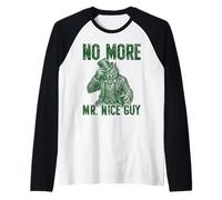 No More Mr Nice Guy Lupo Mannaro Mostro Retro Alpha Aura Maglia con Maniche Raglan