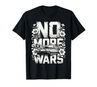 No More Wars Tank with Flowers Peace Maglietta