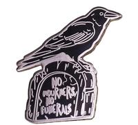 No Mourners No Funerals Goth Gothic Black Crow Raven lapide lapide lapide cimitero sepoltura sei corvi 3,2 cm smalto spilla distintivo, 1.25 Inches, Smalto, Smaltato