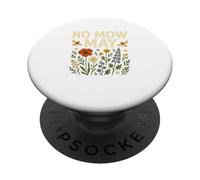No Mow May Bee Friendly Wildflower Gardening Eco PopSockets PopGrip Adesivo