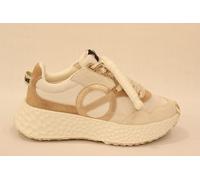 NO NAME CARTER JOGGER W ginnastica donna in tessuto panna e pelle beige/grigio