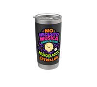 No Necesito Musica Halloween Luna e pipistrelli Quote Bicchiere termico in acciaio inox doppia parete