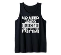 No Need To Repeat Yourself Sarcastico Introverso Citazione Canotta