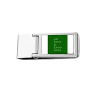 No News Good News Art Deco Fashion Slim Money Clip Acciaio Holder Pocket Wallet