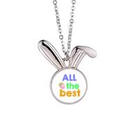 no/no All The Best - Collana con ciondolo a forma di coniglietto a forma di cuore caldo, idea regalo
