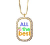 no/no All The Best - Collana con ciondolo a forma di cuore caldo, con cristalli e cristalli, colore: oro