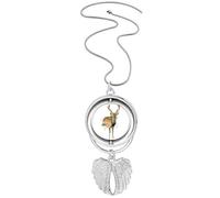 no/no Animal Paper Breaks Impact Deer Pendant Angel Wings Rotante Collana Gioielli, Medio