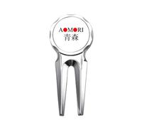 no/no Aomori Japaness City Name Red Sun Flag Golf Divot Tool Golf Marker Strumento di riparazione