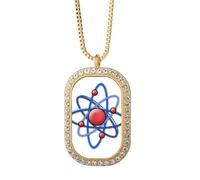 no/no Atoc Nucleus Surround Pattern Collana con ciondolo in cristallo di diamante dorato gioielli