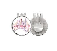 no/no Australia Flavor Map Scenic Spots Illustrazione Golf Ball Marker Cappello Cap Clip Smalto Magnetico