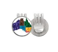 no/no Australia Map Territory State Colorful Golf Ball Marker Hat Cap Clip smalto magnetico