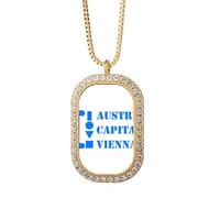 no/no Austria Capitale Vienna Art Deco moda collana pendente diamante cristallo gioielli d'oro