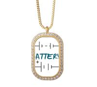 no/no Batteria carica più meno collana pendente diamante cristallo gioielli d'oro