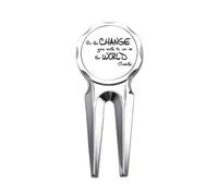 no/no Be Change See World Quote Golf Divot Tool Golf Ball Marker Strumento di riparazione