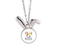 no/no Be Proud Of Who You Are Art Deco Fashion Coniglio collana ciondolo coniglietto animale gioielli regalo
