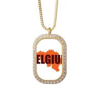 no/no Belgio euan mappa bruxelles collana pendente diamante cristallo gioielli d'oro