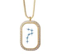 no/no Break Through Adversity - Collana con ciondolo a forma di stella portafortuna, con cristalli di diamante, gioiello dorato