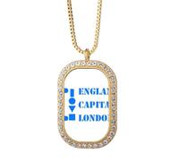 no/no Britain Capital London Art Deco Fashion collana ciondolo diamante cristallo gioielli d'oro