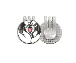 no/no Broken Armor Love Heart Enorme Wings Golf Ball Marker Hat Cap Clip smalto magnetico