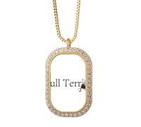 no/no Bull Terrier - Collana con ciondolo a forma di cane, con cristalli, colore: oro