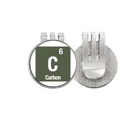 no/no C Carbon Checal Element Science Golf Ball Marker Cappello Cap Clip Smalto Magnetico